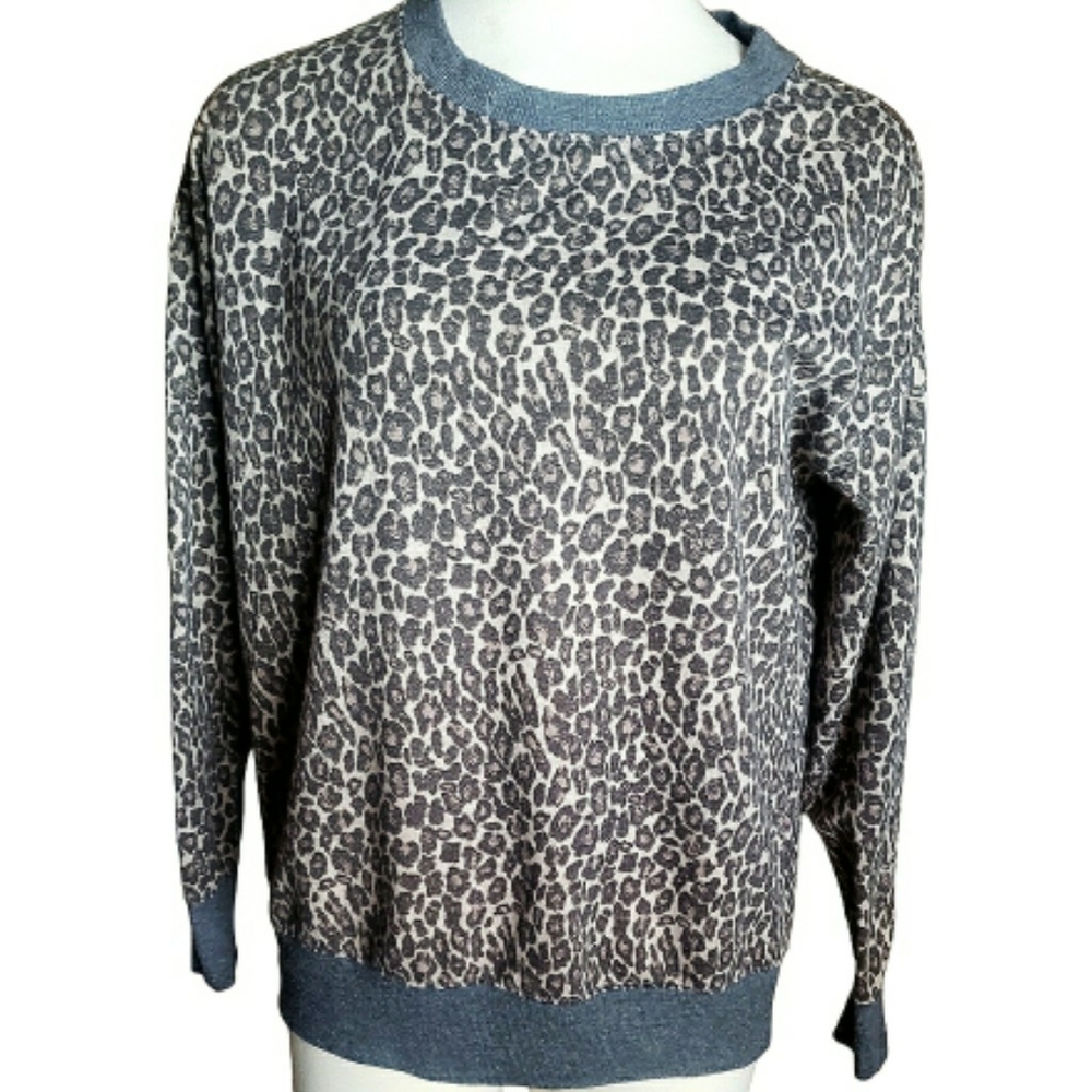 Anthro Splendid Sweatshirt Animal Print Womens S Casual Top Pullover Sweater